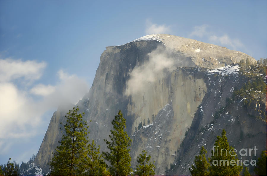 Yosemite National Park Photograph - Clouds around Half Dome  by Jim And Emily Bush
