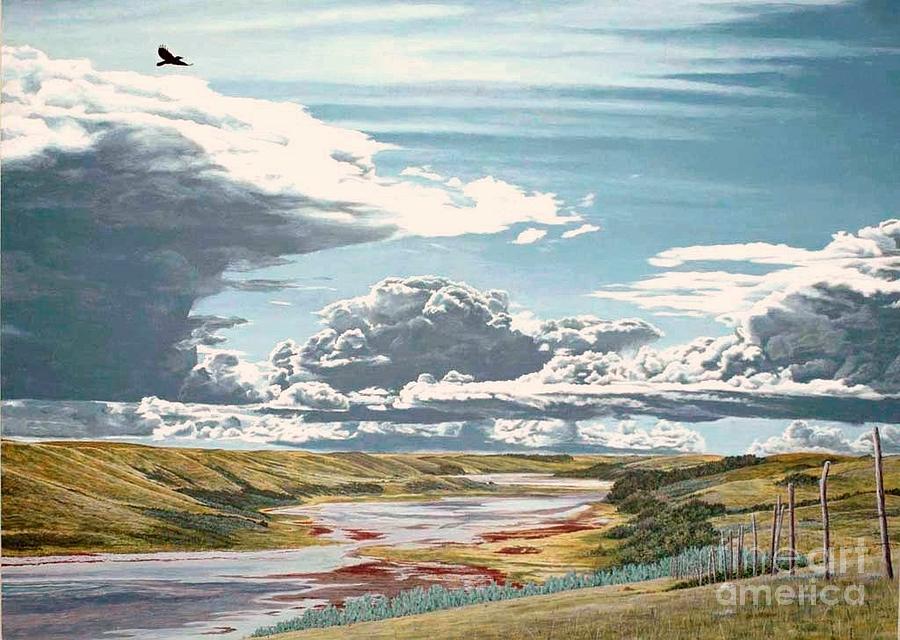 Crow Painting - Clouds Associated With Temporary Deterioration by Gordon J Weber