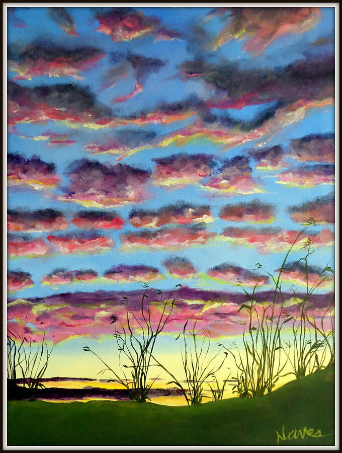Clouds at Sunset Painting by Deborah Naves