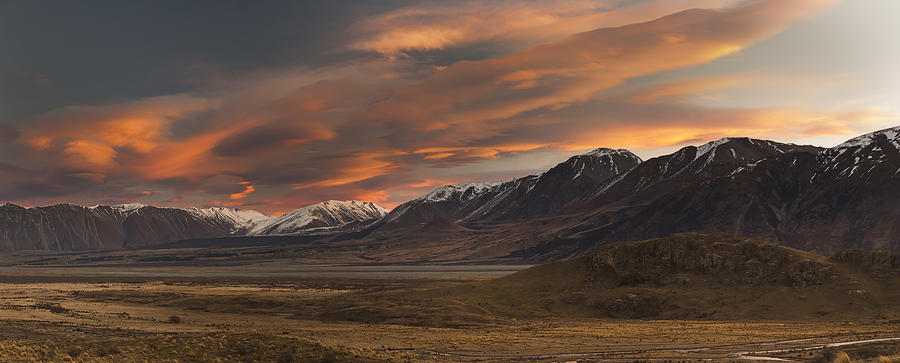 Clouds At Sunset Rangitata River Valley Photograph by Colin Monteath
