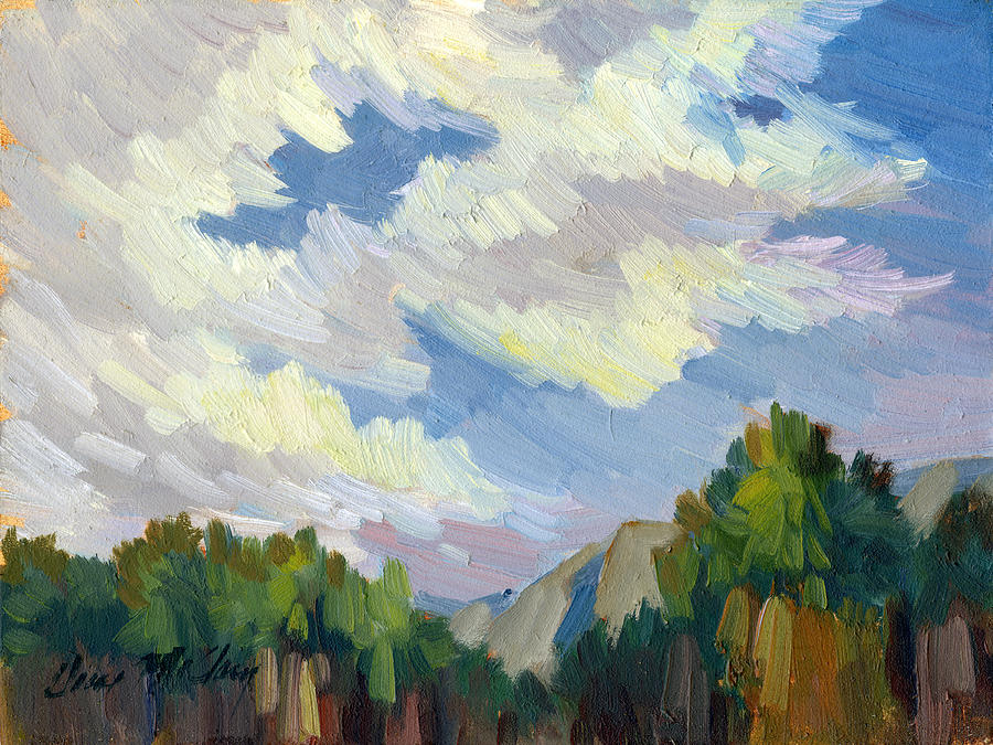Clouds at Thousand Palms Painting by Diane McClary