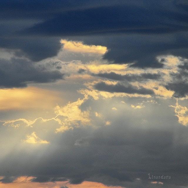 Cloudscape Photograph - #clouds #cloudscape #rays #beams #light by Linandara Linandara