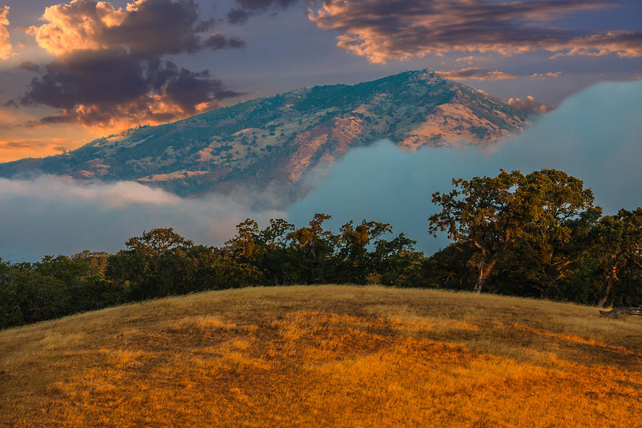 Clouds Fog And Mt Diablo Photograph by Marc Crumpler