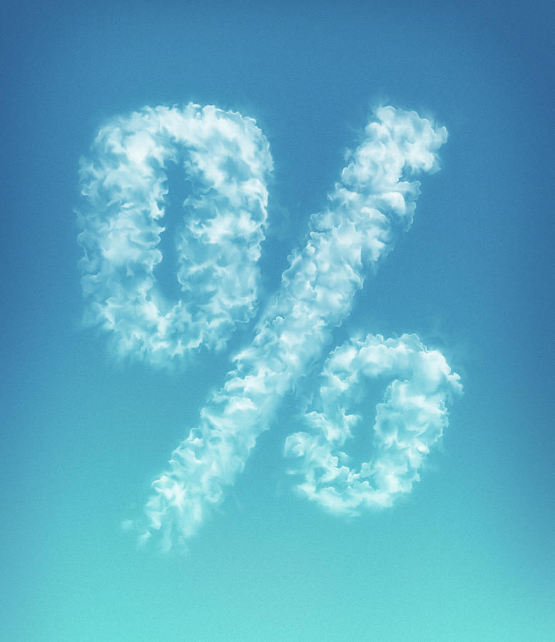 Clouds Forming Percent Symbol In Blue Photograph by Ikon Ikon Images