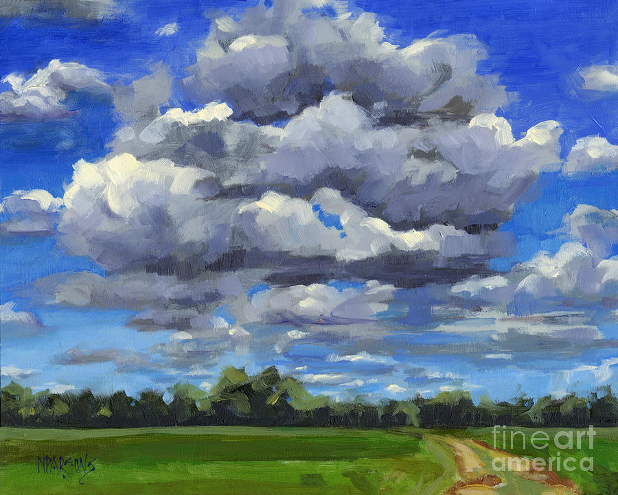 Clouds Got In My Way SOLD Painting by Nancy  Parsons