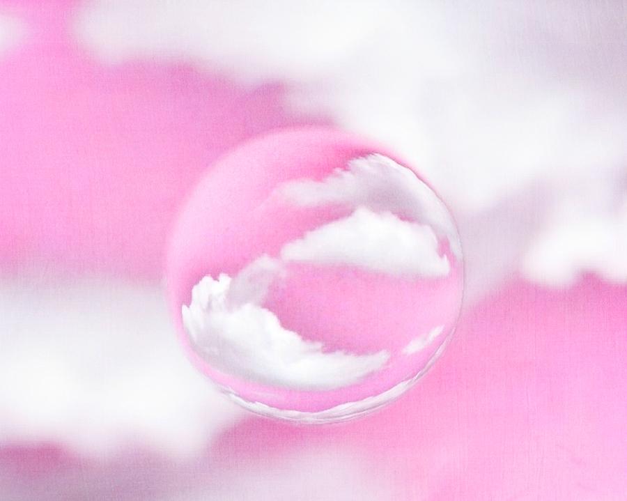 Fantasy Photograph - Clouds in The Bubble - Pink by Marianna Mills
