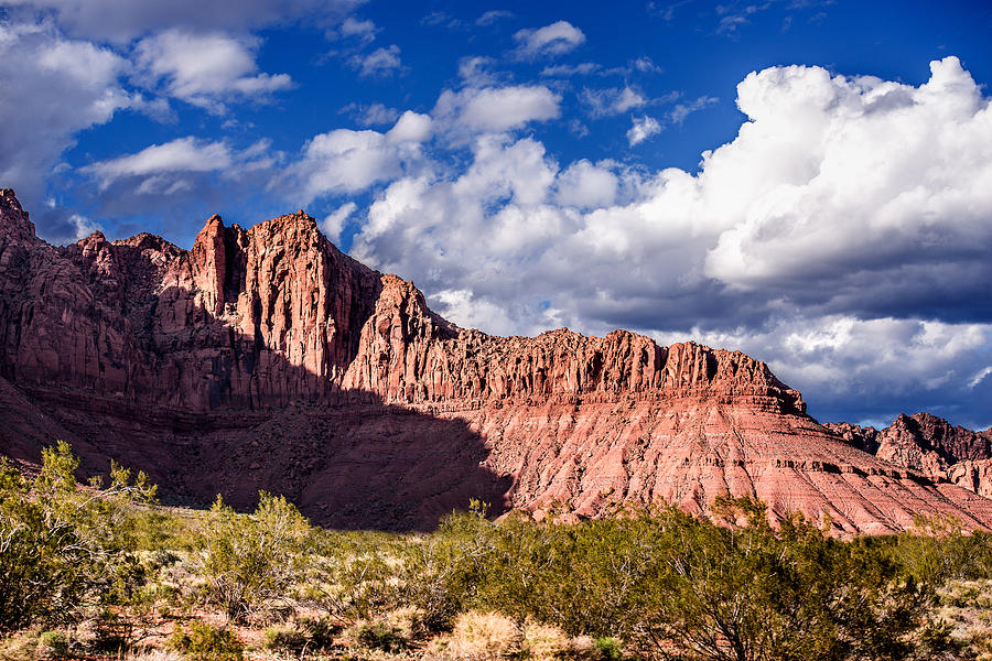 Brush Photograph - Clouds in Valley of Fire by Onyonet Photo studios