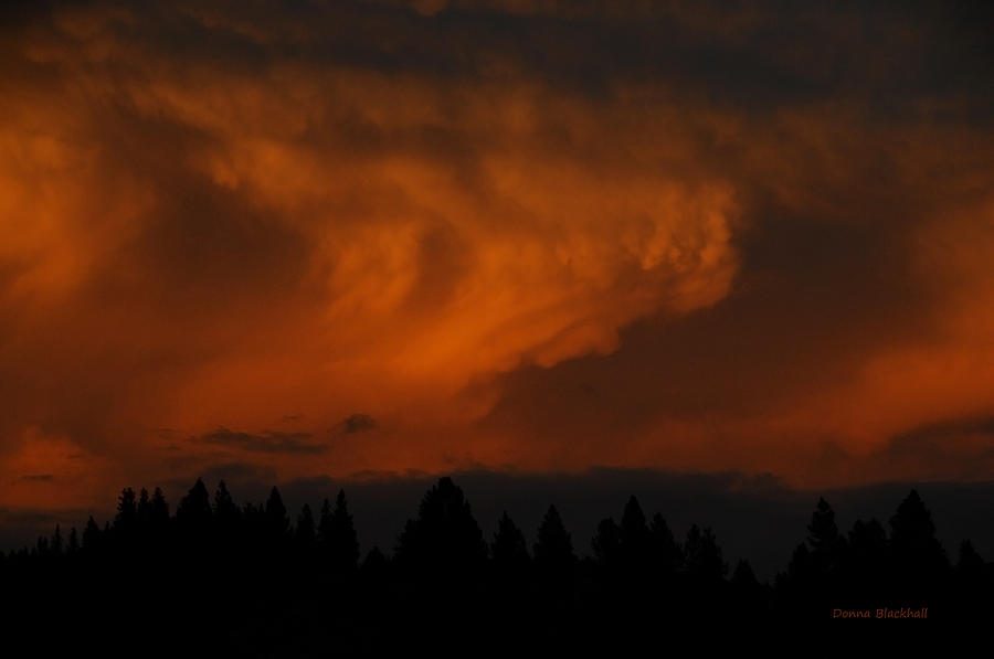 Sunset Photograph - Clouds of Fire by Donna Blackhall