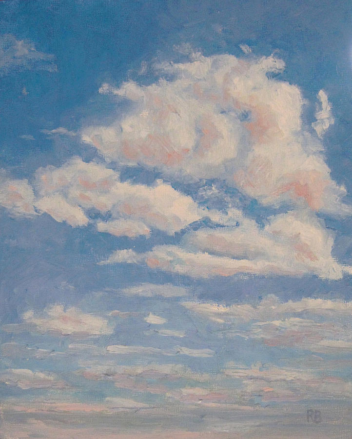 Clouds on Blue Painting by Robie Benve