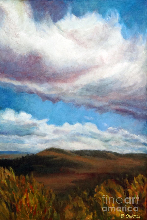 Clouds on the Ridge Painting by Barbara Oertli