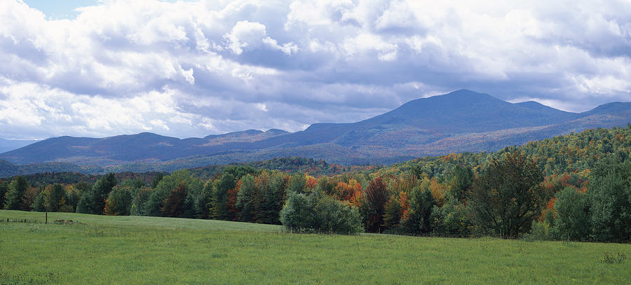 Clouds Over A Grassland, Mt Mansfield Photograph by Panoramic Images