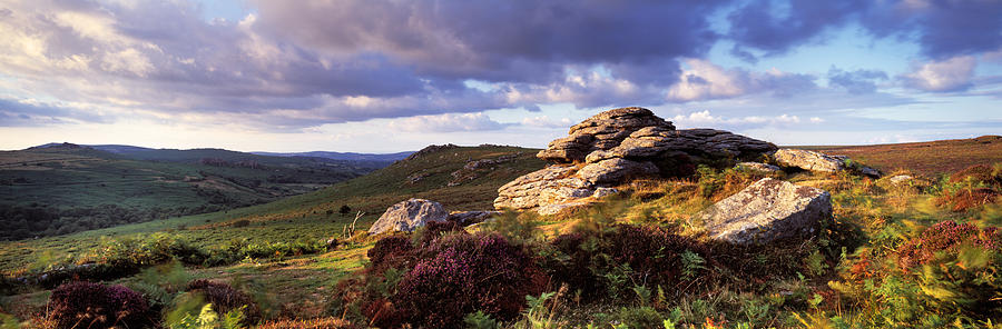 Flowers Still Life Photograph - Clouds Over A Landscape, Haytor Rocks by Panoramic Images