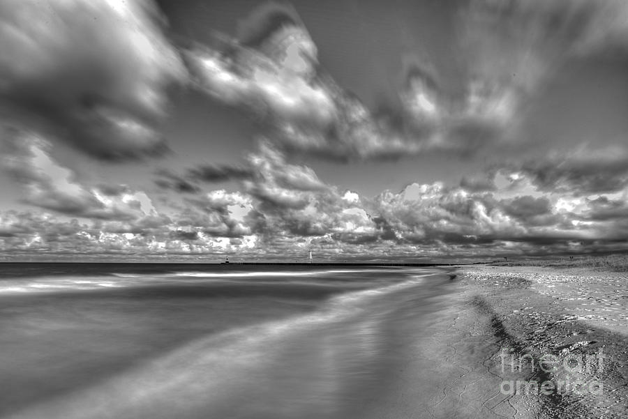 Black And White Photograph - Clouds over Elberta by Twenty Two North Photography