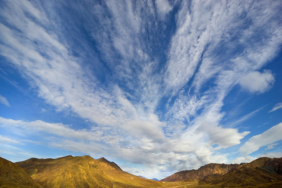 Clouds Over Fall Tundra Denali N P Photograph by 