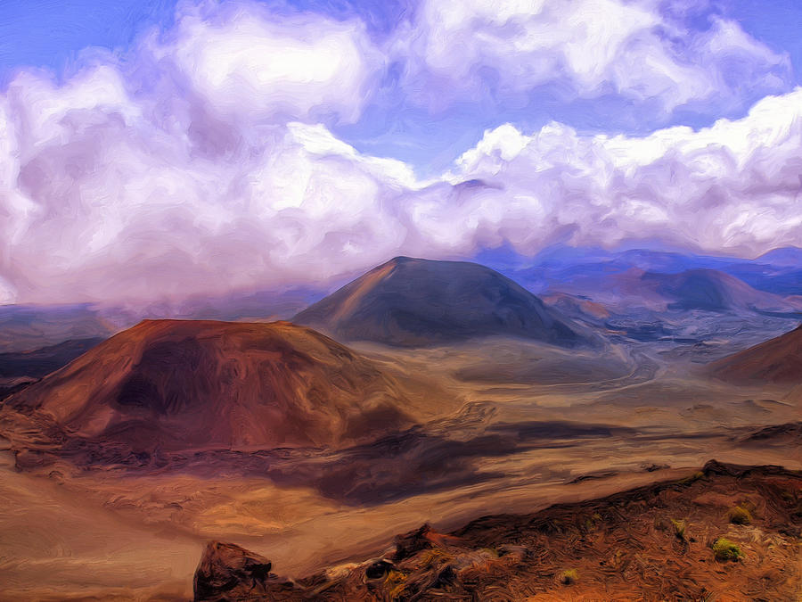 Clouds Over Haleakala Maui Painting by Dominic Piperata