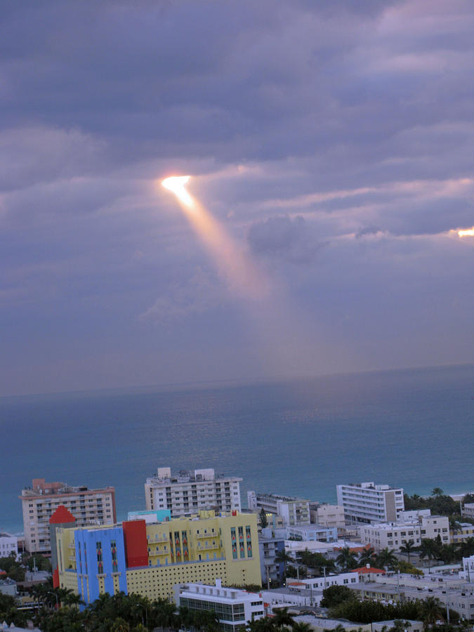 Clouds over Miami Beach Digital Art by Steve Breslow