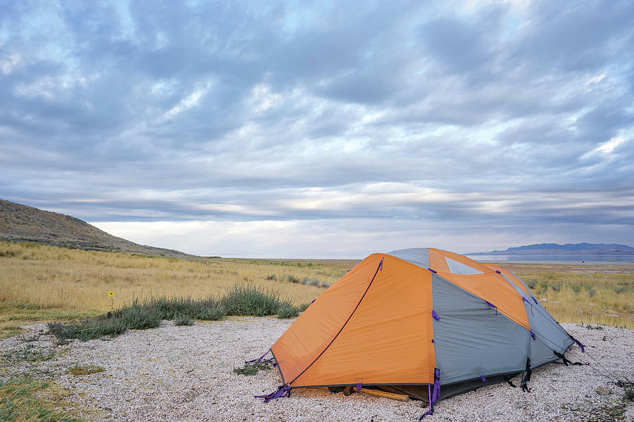 Salt Lake City Photograph - Clouds Over Tent In Hills by The Open Road Images