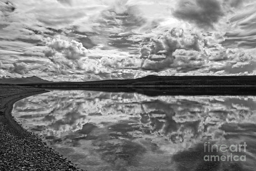 Black And White Photograph - Clouds over Teslin Lake by Inge Riis McDonald