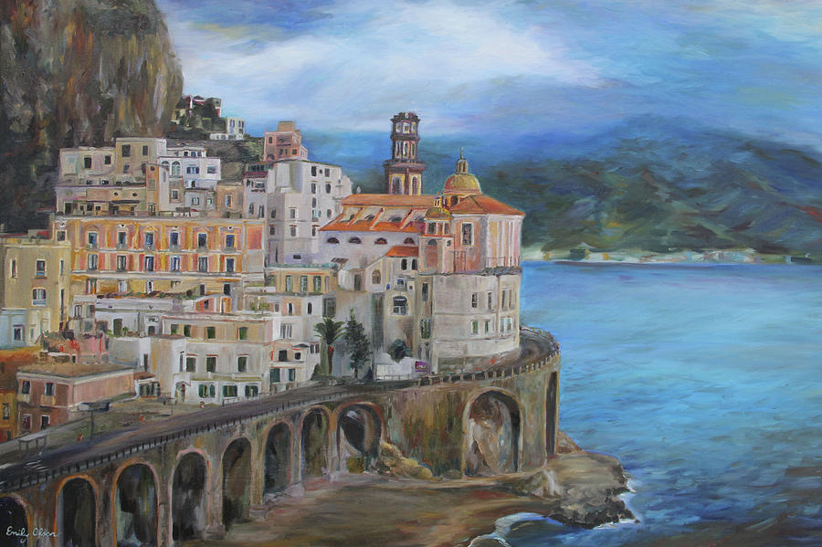 Clouds Over The Amalfi Coast Painting by Emily Olson