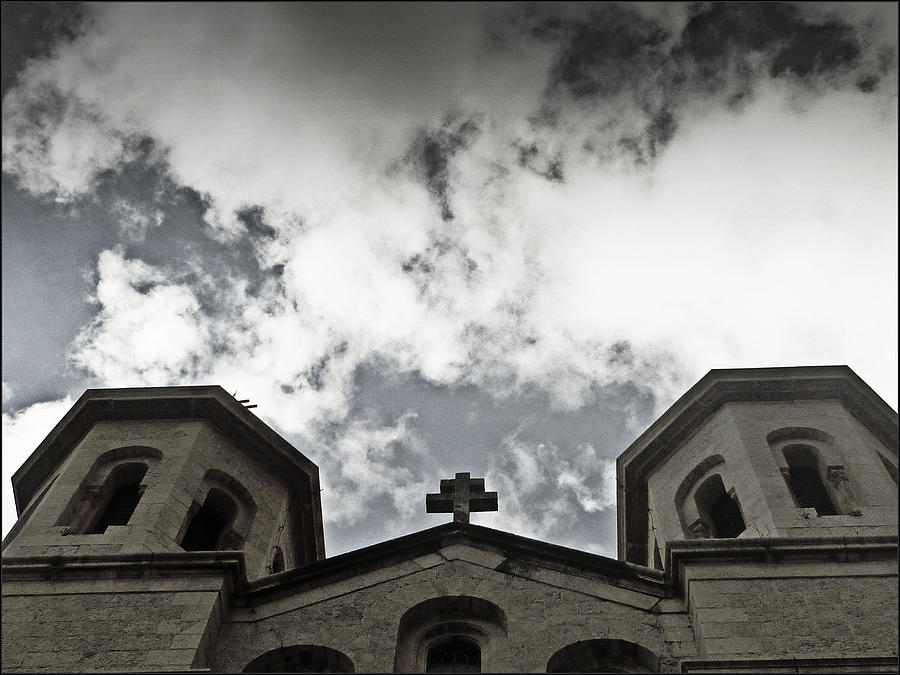 Clouds over the church Photograph by Rumiana Nikolova