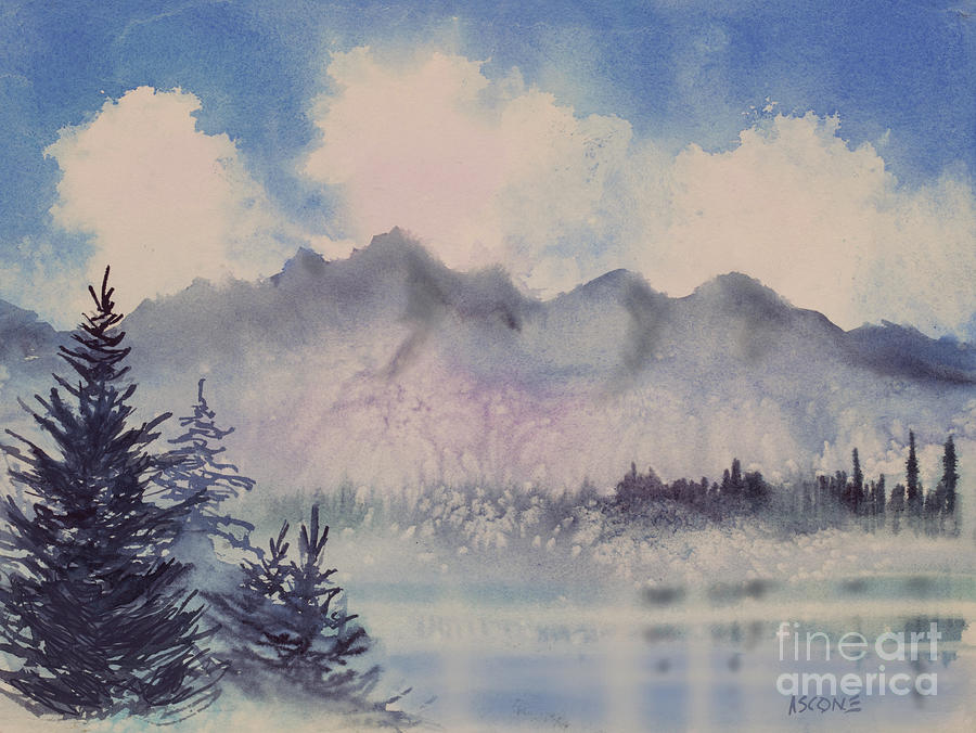 Clouds over the Mountains Painting by Teresa Ascone