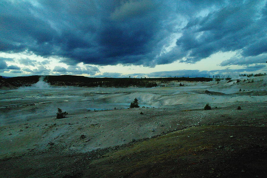 Clouds Over Yellowstone Hot Springs Photograph by Jeff Swan