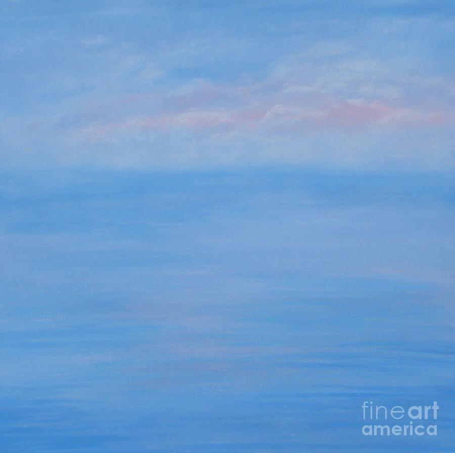Clouds Pink and Ocean Painting by Monika Shepherdson