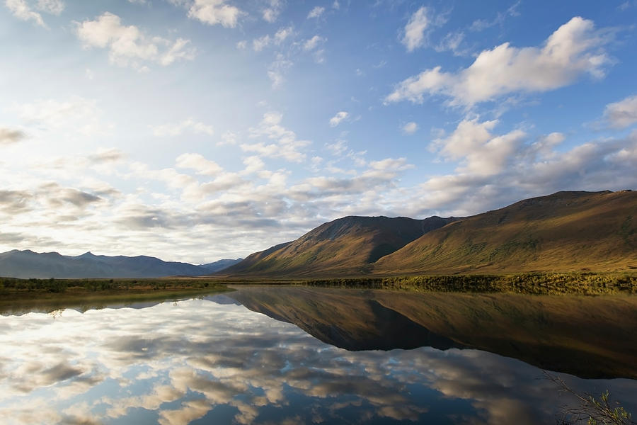 Clouds Reflected In Noatak River And Photograph by Scott Dickerson / Design Pics