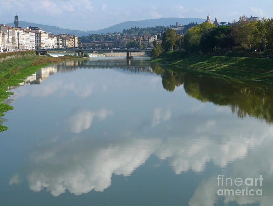 Reflected Clouds - River Arno - Florence - Italy Photograph by Phil Banks