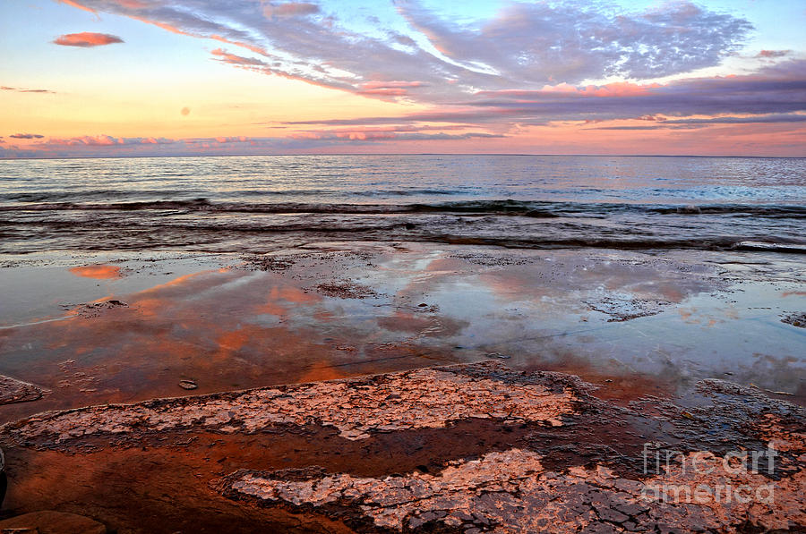 Clouds Reflections on Rock Beach Photograph by Charline Xia