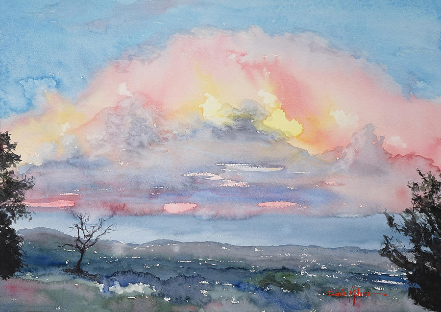  DA184 Clouds 2 by Daniel Adams Painting by Daniel Adams