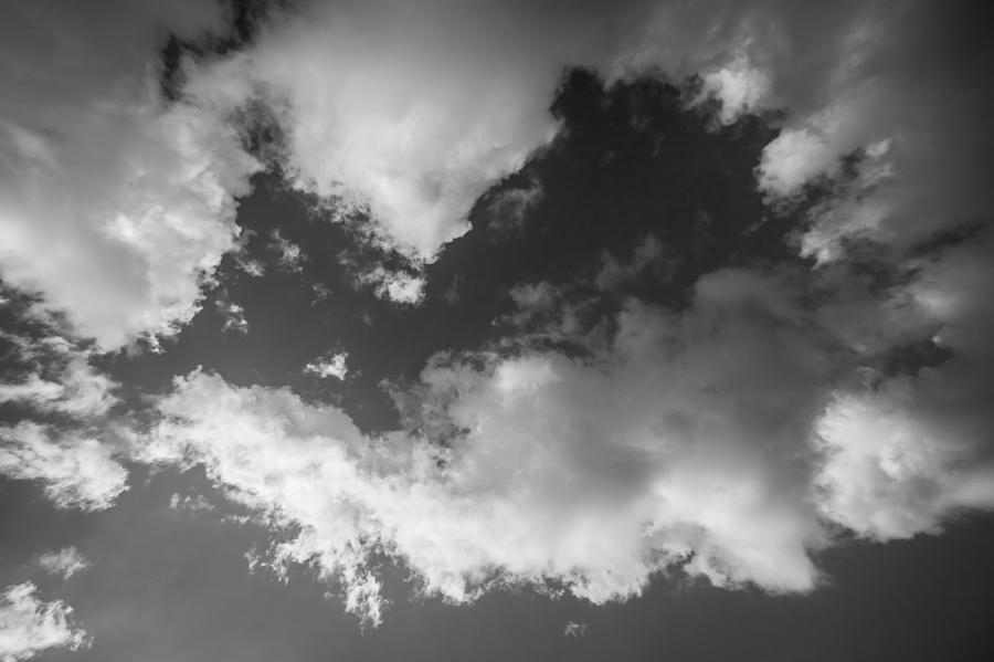 Clouds Stratocumulus Blue Sky  BW Photograph by Rich Franco