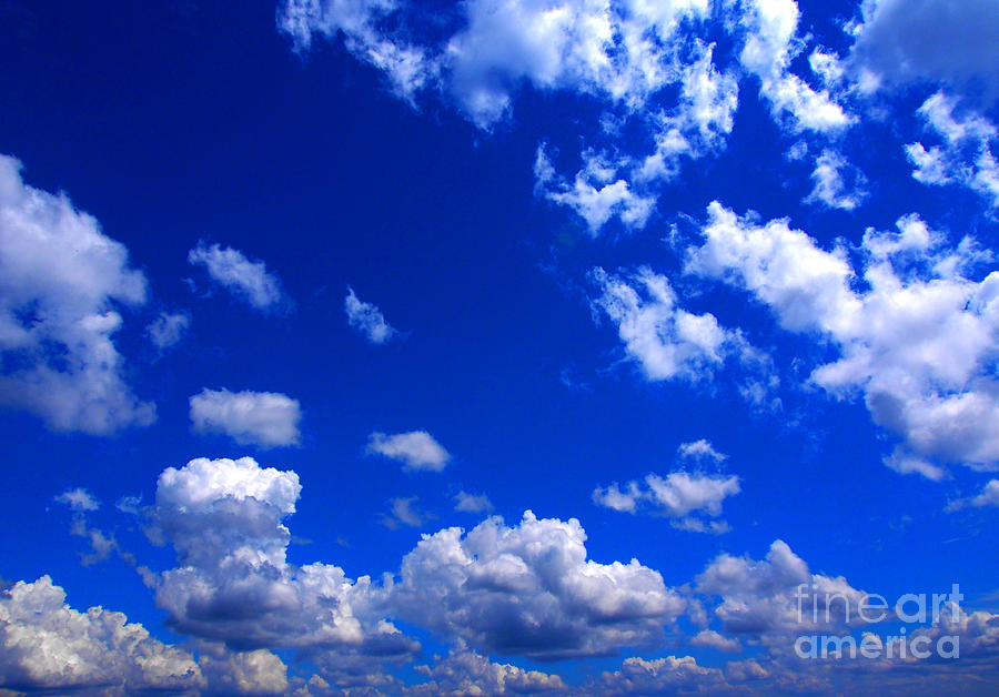 Up Movie Photograph - Clouds White on Blue by Kaleidoscopik Photography