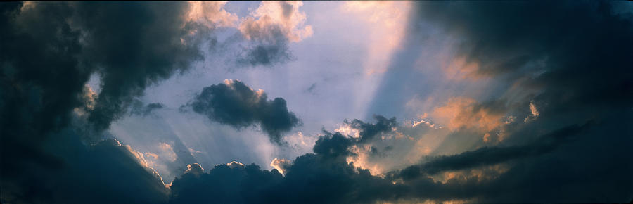 Color Image Photograph - Clouds With God Rays by Panoramic Images
