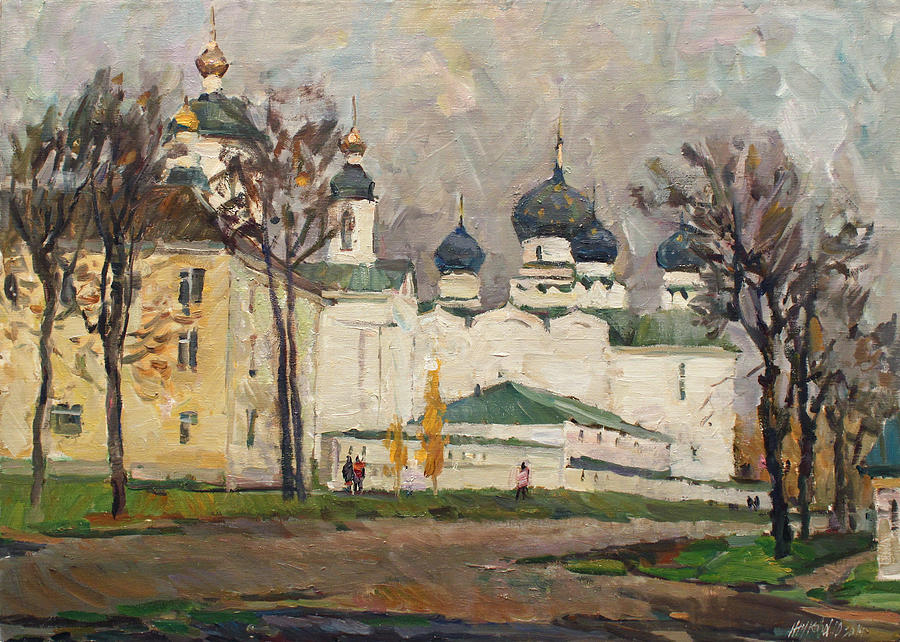 Cloudy at Uglich Painting by Juliya Zhukova