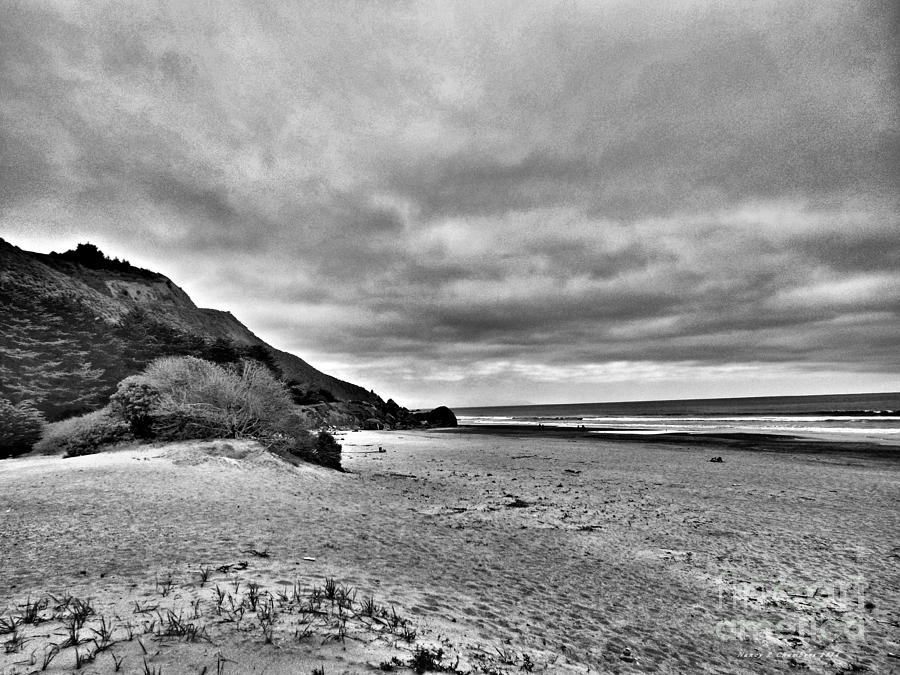 Black And White Photograph - Cloudy Beaches by Nancy Chambers