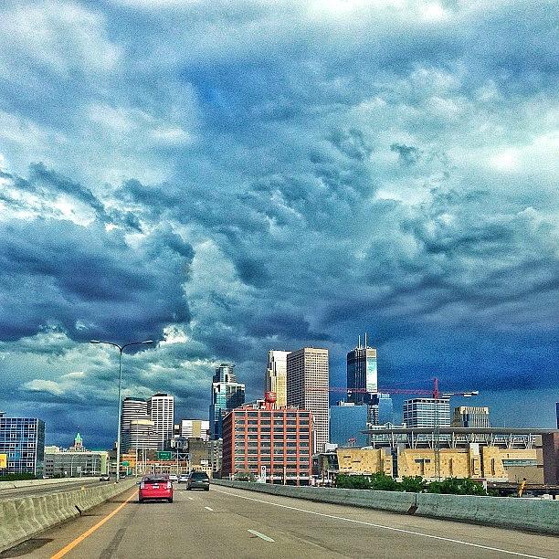 Minneapolis Photograph - Cloudy City. #mpls #minneapolis #clouds by Brent Rousseau