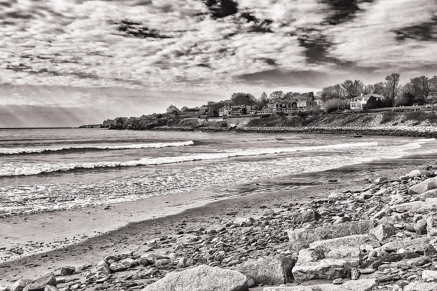 Cloudy Day at the Beach in Newport Photograph by John Hoey