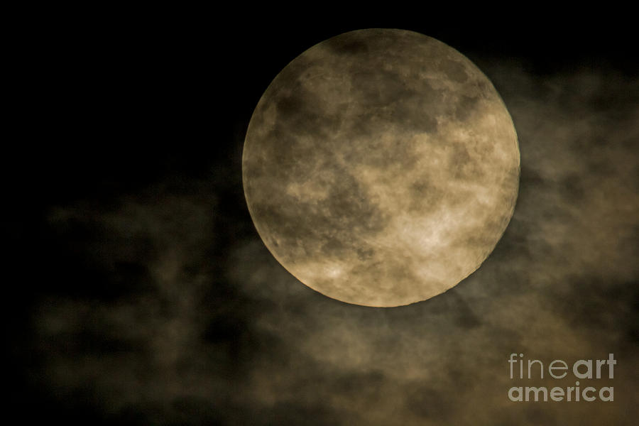 Cloudy Moon Photograph by Dave Bosse