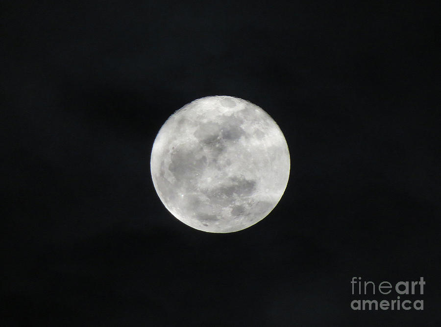 Cloudy Moon Photograph by Jon Munson II
