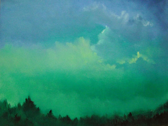 Tree Painting - Cloudy Sky by Elias Akleh
