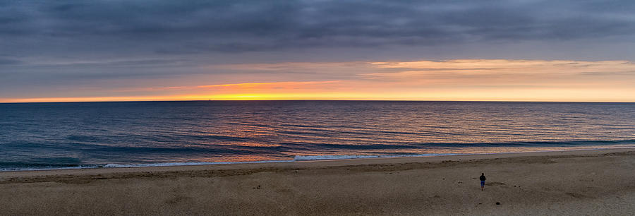 Cloudy Sunrise on Nauset Beach Photograph by Brian Caldwell
