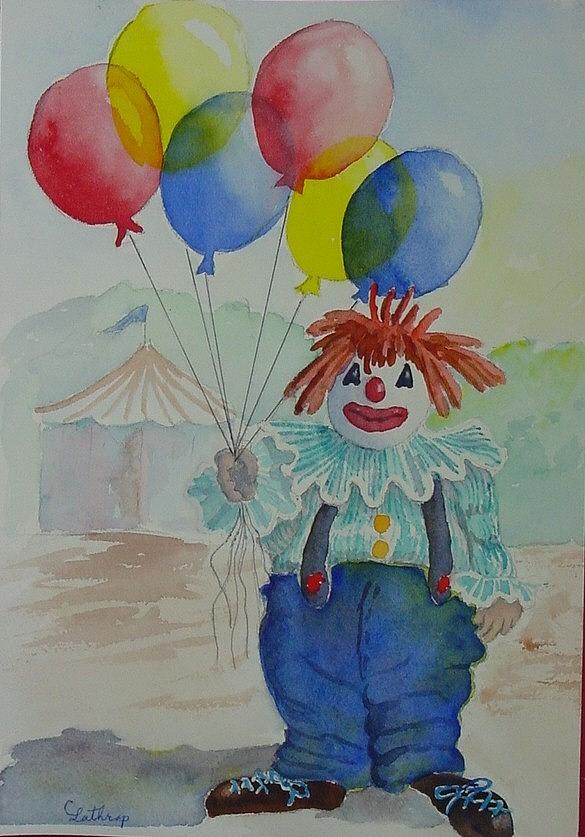 Clown Painting by Christine Lathrop