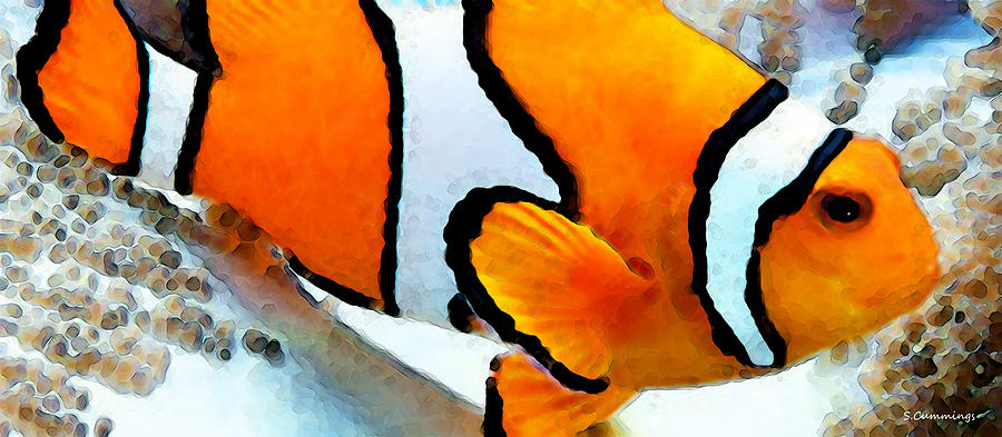 Fish Painting - Clown Fish - Clownfish - Tropical Fish by Sharon Cummings