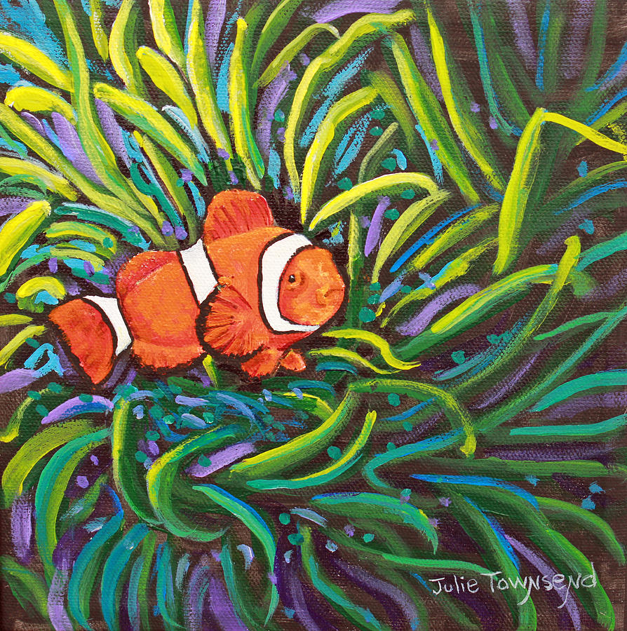 Clown Fish Painting by Julie Townsend