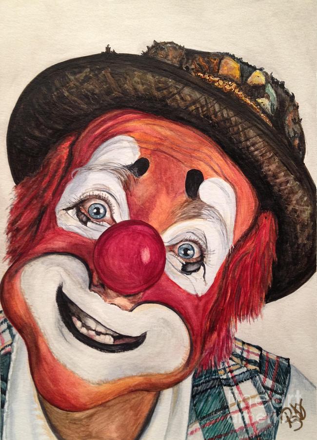 Arts Painting - Watercolor Clown #14 Jonathan Freddes by Patty Vicknair
