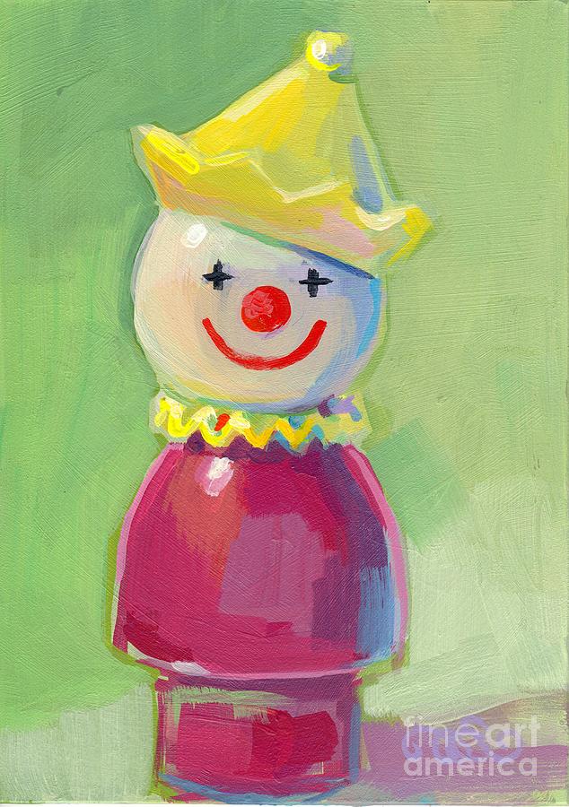 Vintage Painting - Clown by Kimberly Santini