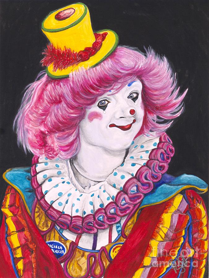 Watercolor Clown #13 Patricia Manuel Painting