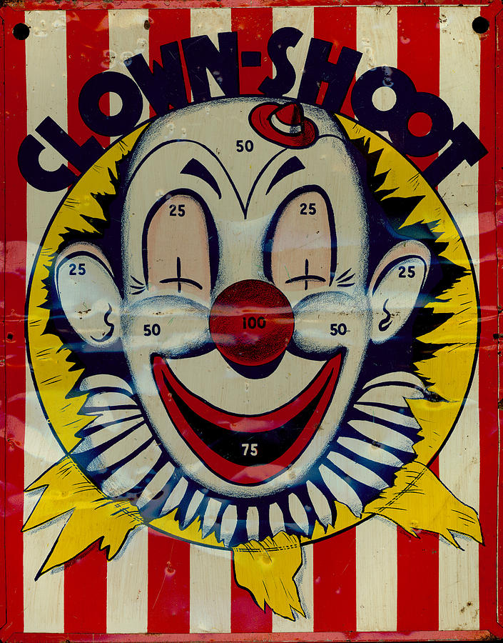 Vintage Photograph - Clown Shoot by Francis  Chapman
