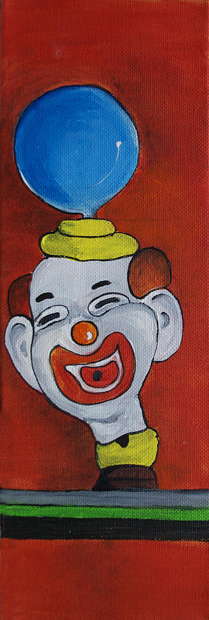 Clown with Blue Balloon Painting by Patricia Arroyo